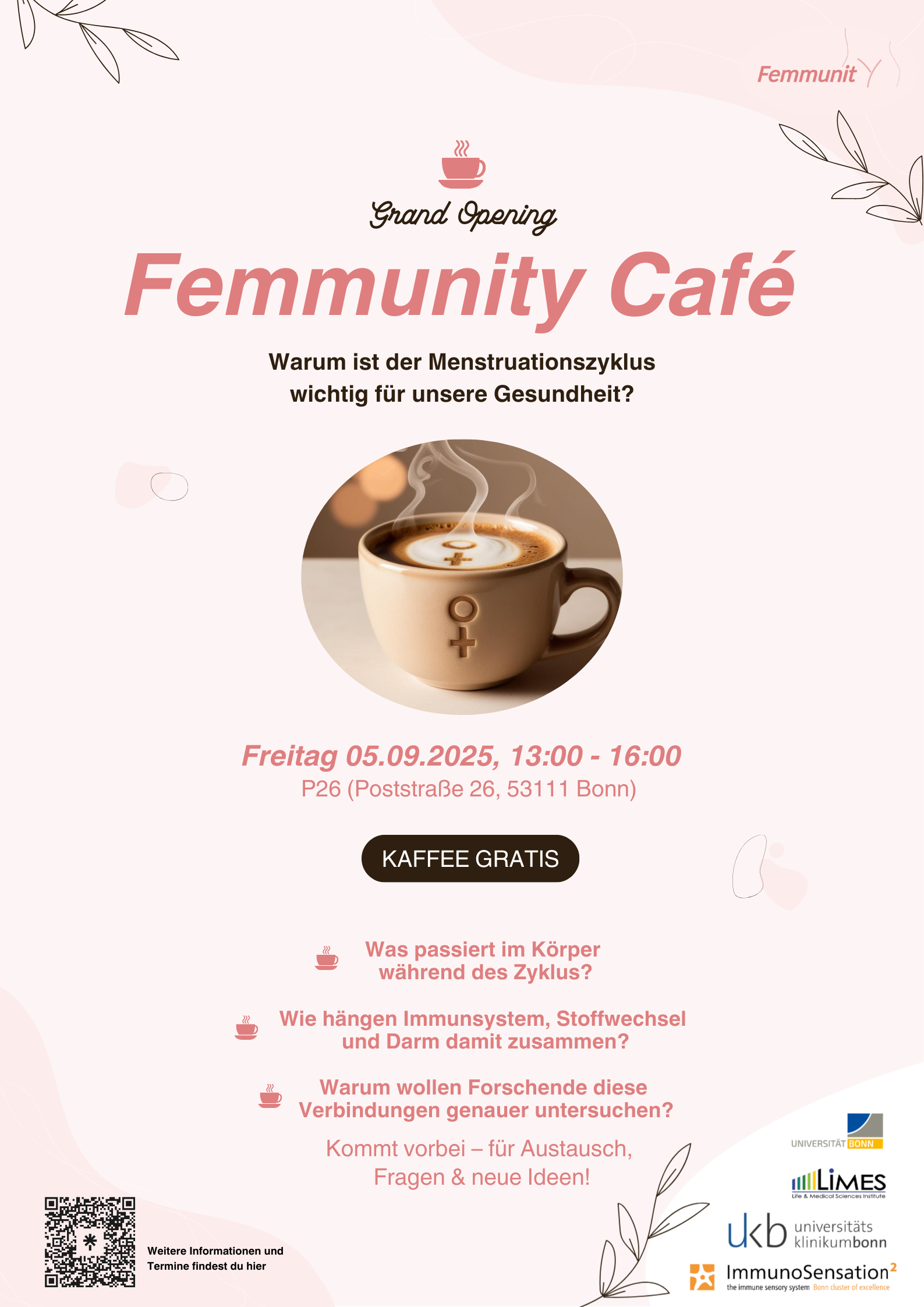 Poster advertising the femmunity café