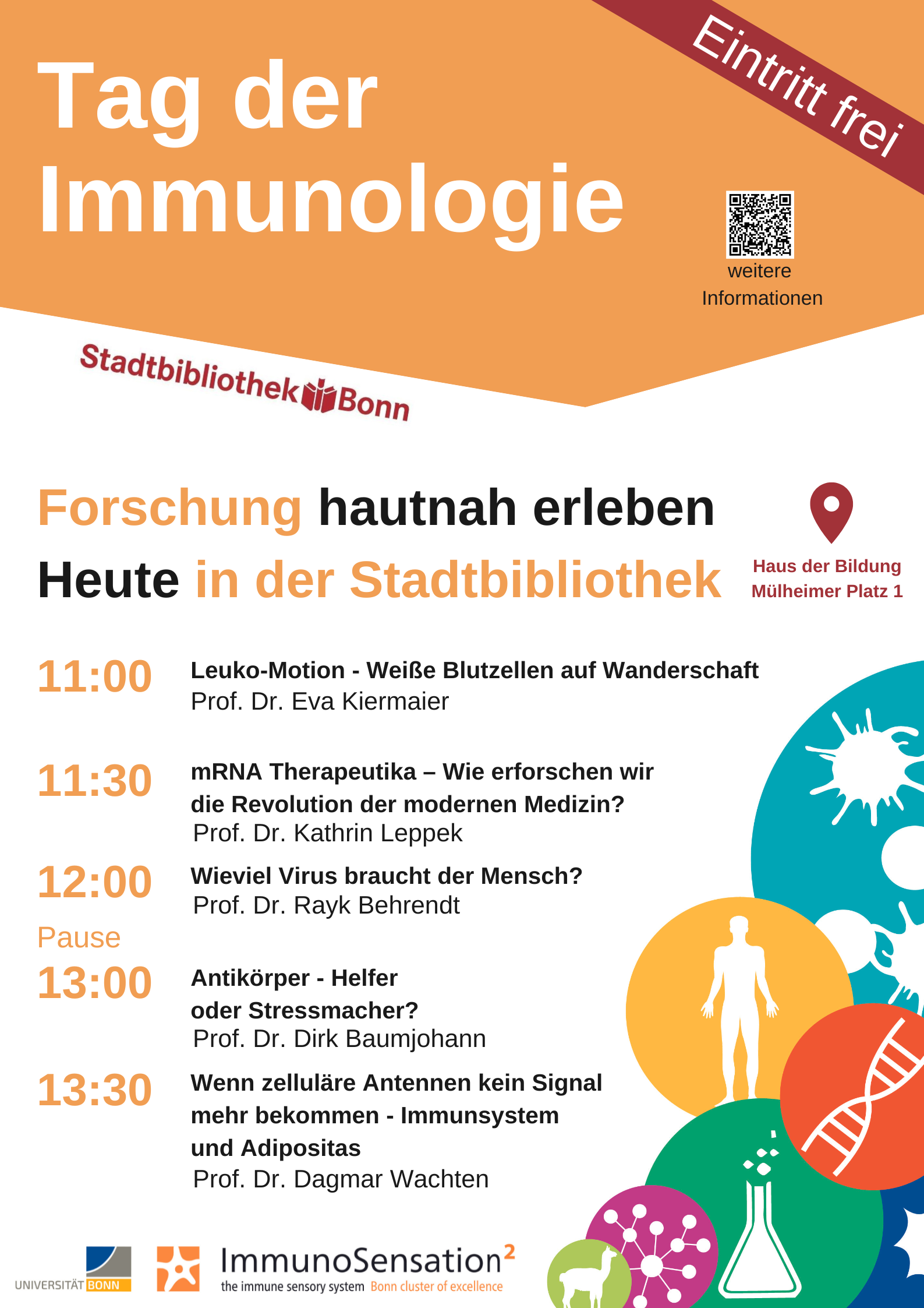 Programm zum Tag der Immunologie in der Stadtbibliothek Bonn