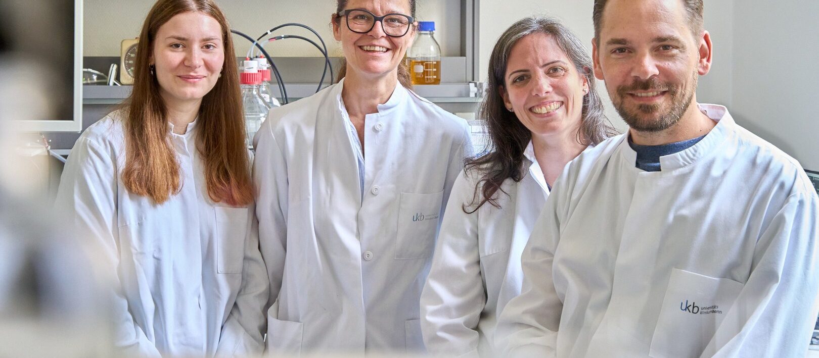 The team at the Institute of Pharmaceutical Microbiology: - (from left) Annika Krüger, Prof. Dr. Tanja Schneider, Dr. Stefania De Benedetti and Dr. Fabian Grein.