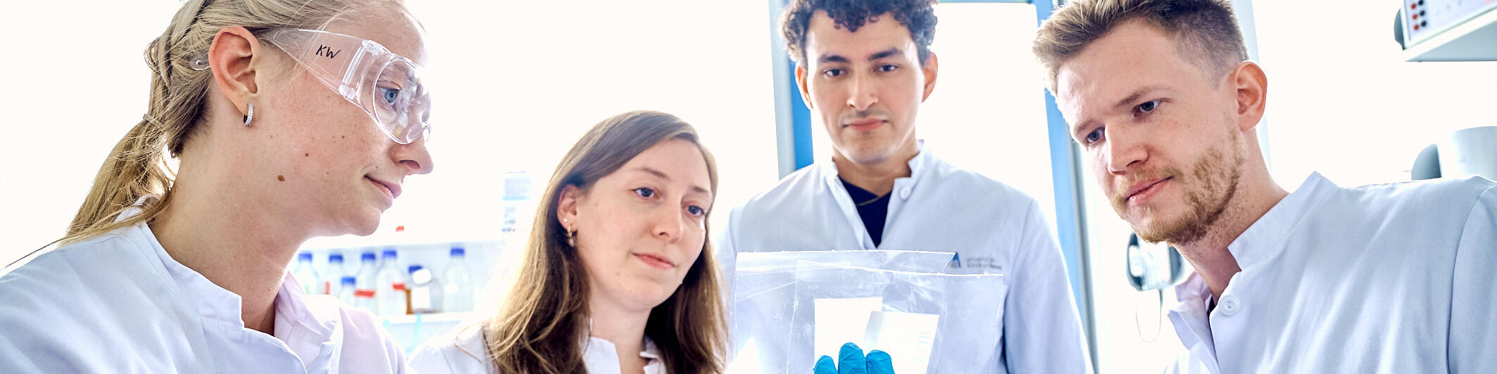 early career scientists discussing a blot