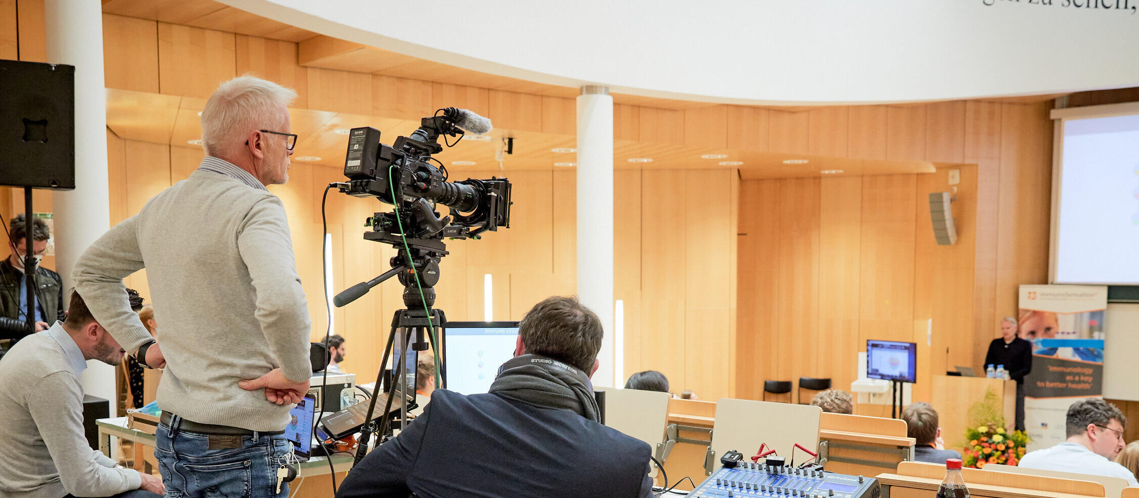 TV feature recording at a lecture hall